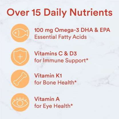 SmartyPants Kids Multi & Omega 3 Fish Oil Gummy Vitamins with D3, C & B12 - 120 ct