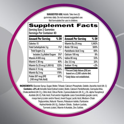 Centrum Multigummies Womens 50 Plus Gummy Multivitamin With Vitamin B, D & E, Assorted Fruit, 140 Ct