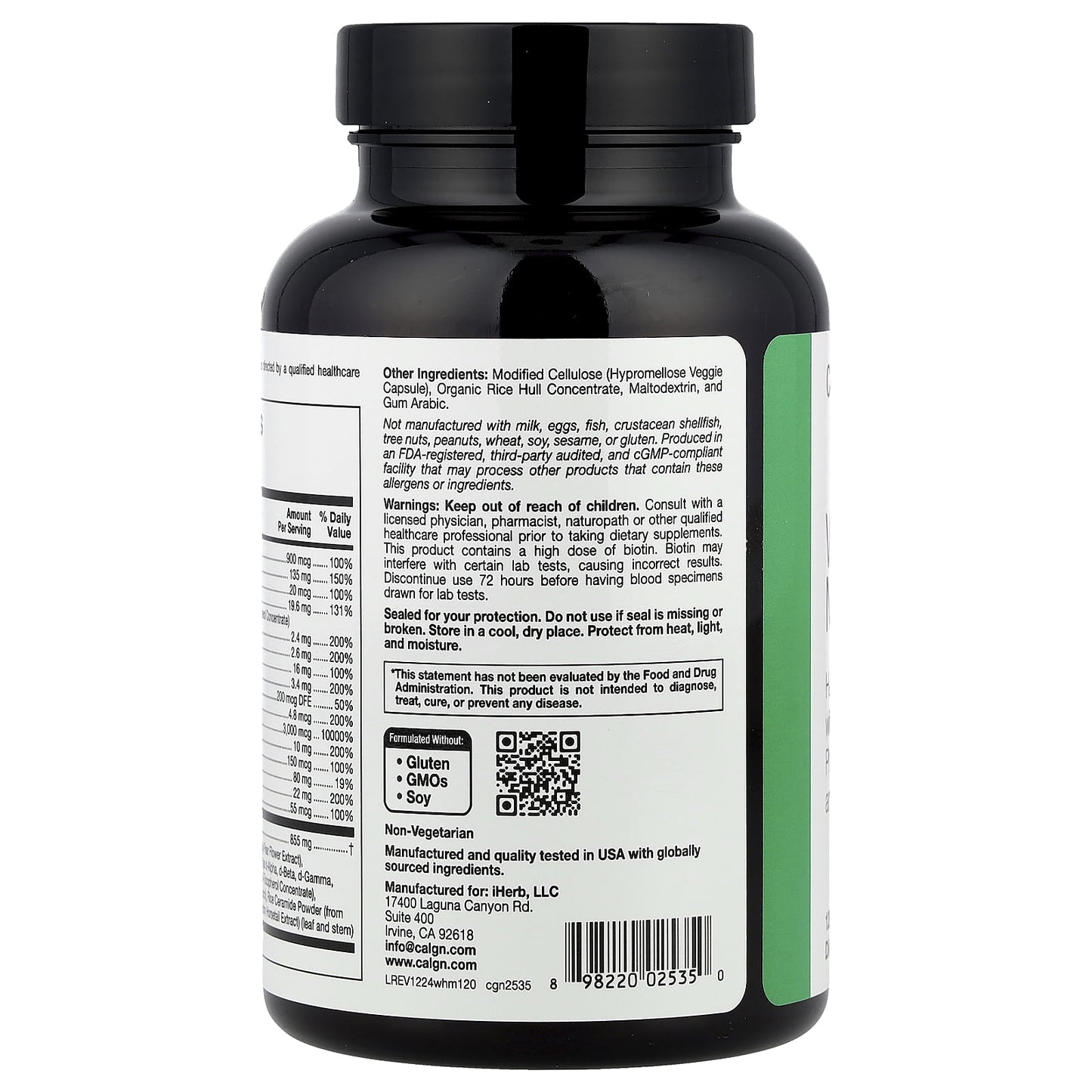 California Gold Nutrition Beauty, Women's Hair Multivitamin, 120 Veggie Capsules