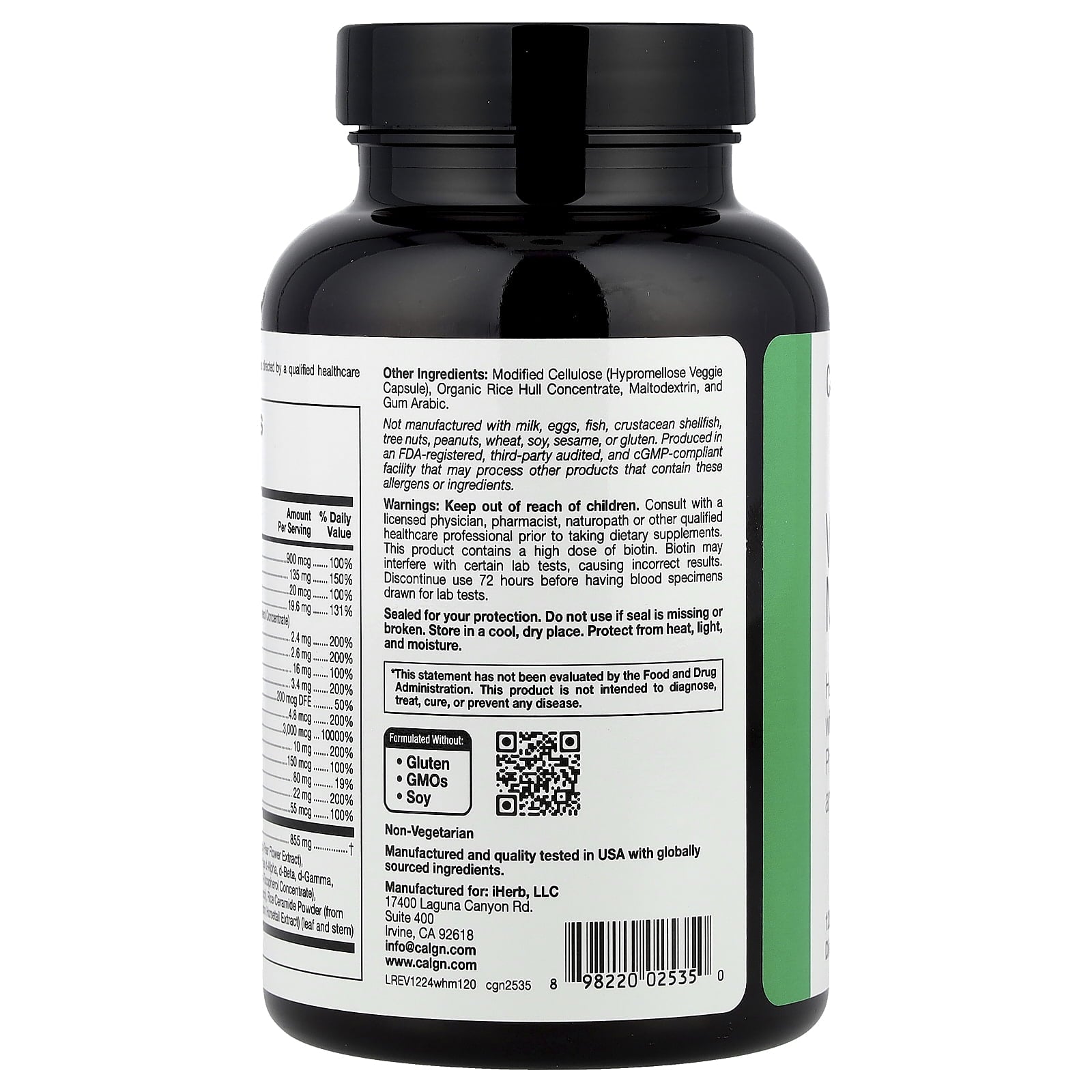 California Gold Nutrition Beauty, Women's Hair Multivitamin, 120 Veggie Capsules