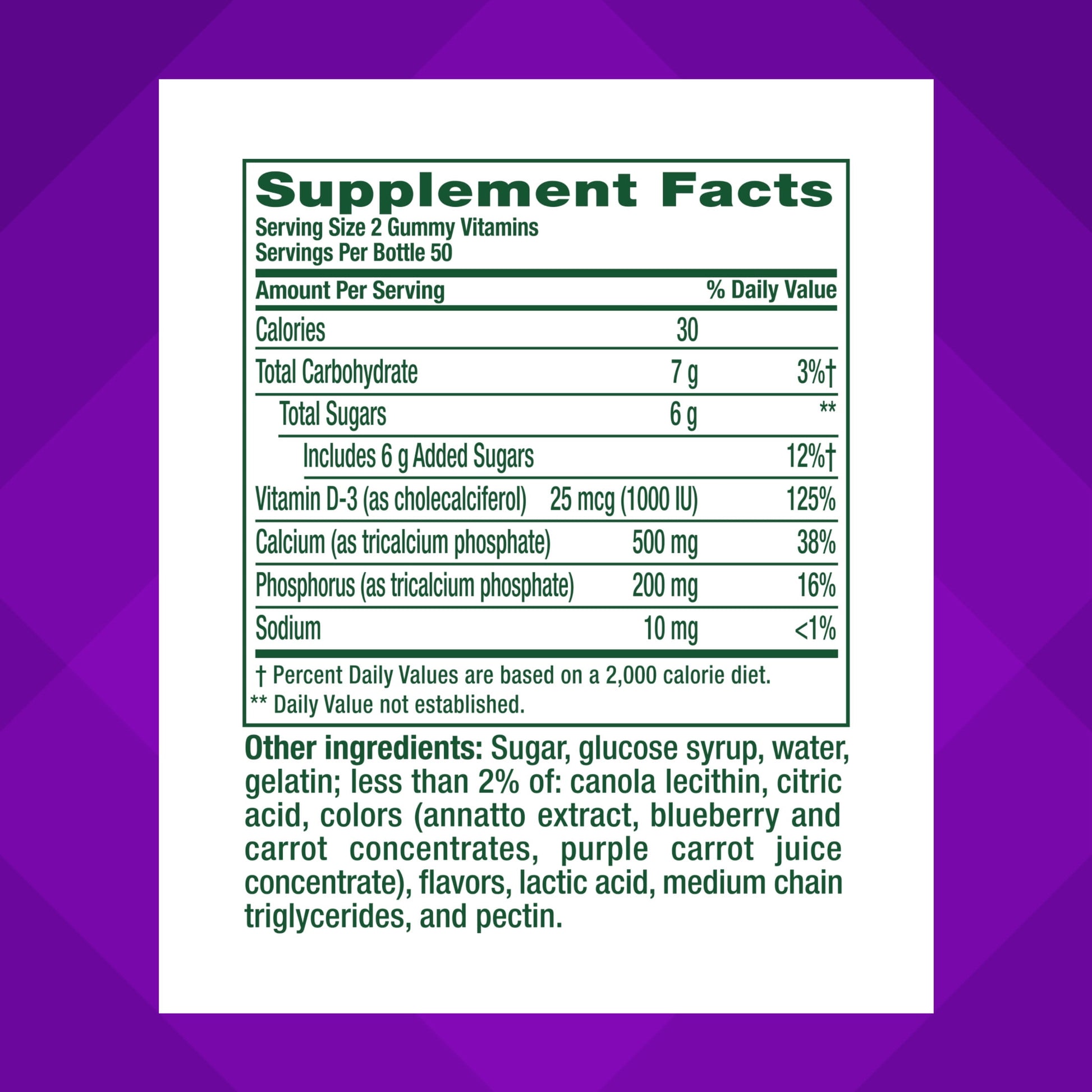 vitafusion Chewable Calcium Gummy Vitamins, Fruit and Cream Flavored, 100 Count
