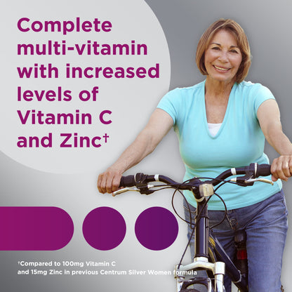 Centrum Silver Womens 50 Plus Multivitamin With Vitamin B, C, D3 & E, 100 Count